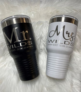 Mr. & Mrs. Engraved Tumbler Set