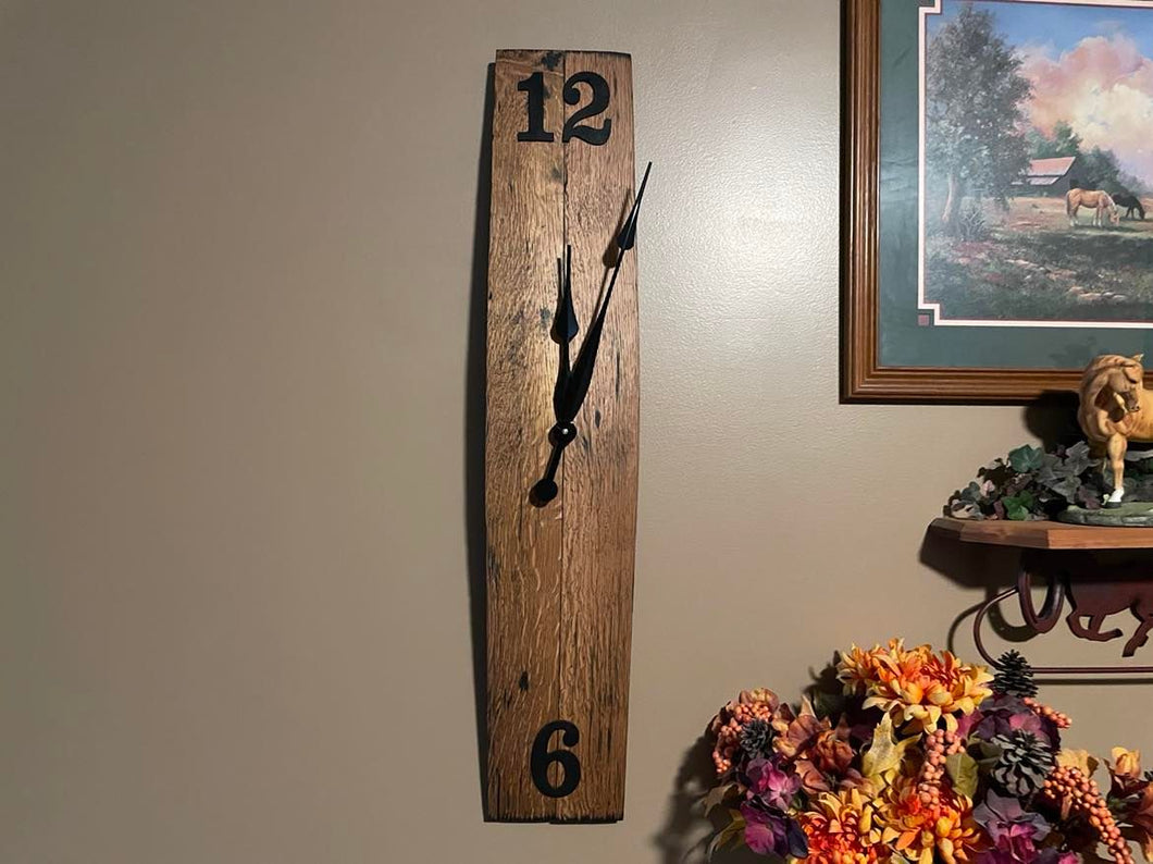 Bourbon Barrel Stave Clock